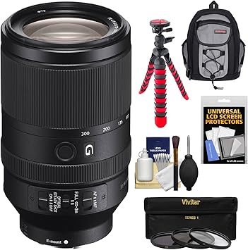 Amazon Com Sony Alpha E Mount Fe 70 300mm F 4 5 5 6 G Oss Zoom Lens With 3 Filters Backpack Case Flex Tripod Kit For r s Mark Ii Cameras Camera Photo