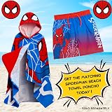 Spider-Man Hooded Towel 100% Cotton Poncho Kids Bath Beach Wrap view 7