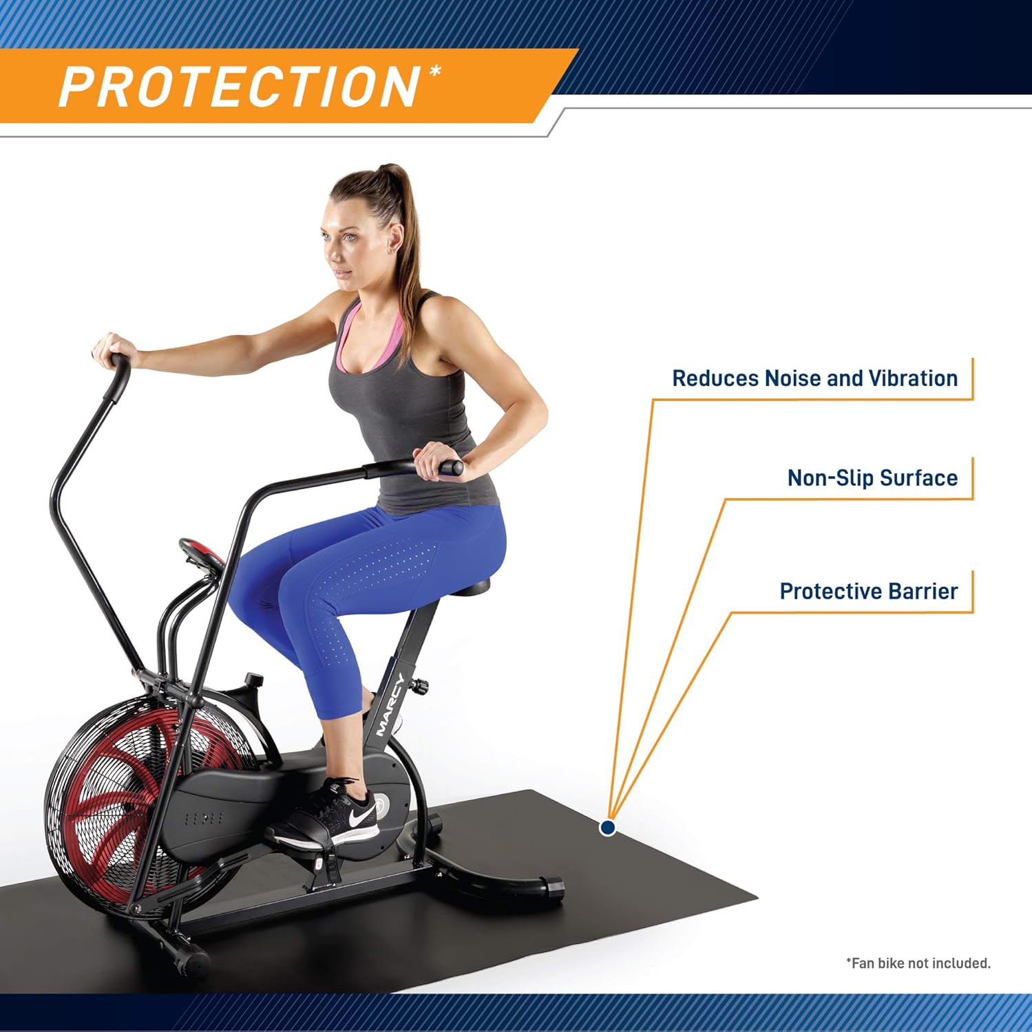 Marcy Fitness Equipment Mat and Floor Protector for Treadmills, Exercise Bikes, and Accessories Mat-366 (78" x 36" x 0.25" Thickness) : Exercise Mats : Sports & Outdoors