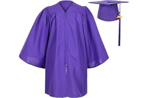 Erligo Matte Kindergarten Preschool Graduation Gown and Cap Set with Year Tassel for Kids