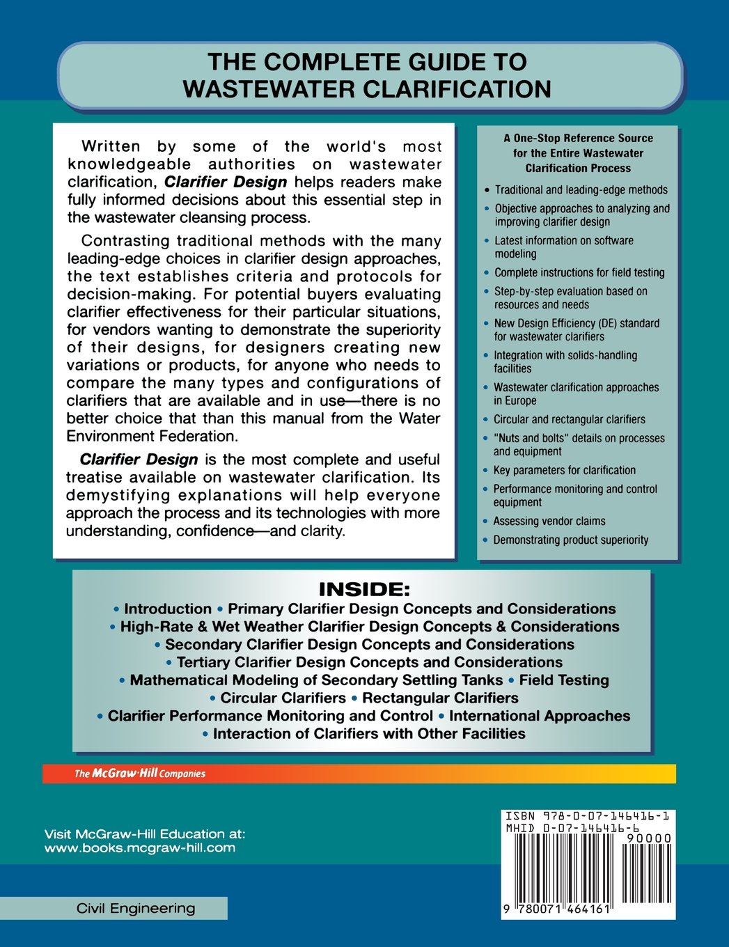 Buy Clarifier Design: WEF Manual of Practice No. FD-8 Book Online at Low  Prices in India | Clarifier Design: WEF Manual of Practice No.