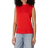 Amazon Essentials Women's Regular-Fit Cap Sleeve Pullover Mock Neck Sweater Top