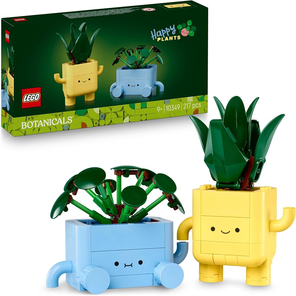 LEGO Botanicals Happy Plants Toy 10349 Kids Craft Kit with 2 Artificial Plants