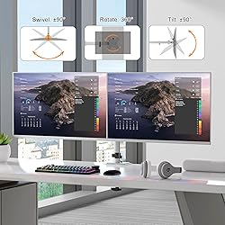 Pholiten Dual Monitor Stand, Heavy Duty Adjustable