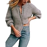 Watashi Womens Cardigan Sweater Fall Button Down Long Sleeve Sweater Chunky Knitwear Casual Open Front Loose Cardigan Coat