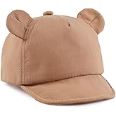 Lcaiualu Baby Baseball Hat for Toddler Bear Sun Hats Cotton Infant Ball Caps Kid Adjustable Baseball Cap for Boys Girls 3-24M