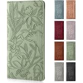 Pisypox Checkbook Cover for Personal Checkbook，Soft PU leather with a detailed embossed flower pattern，with Pen Holder &amp; Built-in Clear Plastic Divider for Duplicate Checks