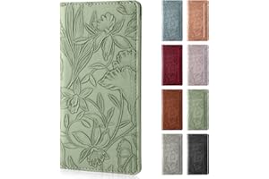 Pisypox Checkbook Cover for Personal Checkbook，Soft PU leather with a detailed embossed flower pattern，with Pen Holder & Built-in Clear Plastic Divider for Duplicate Checks