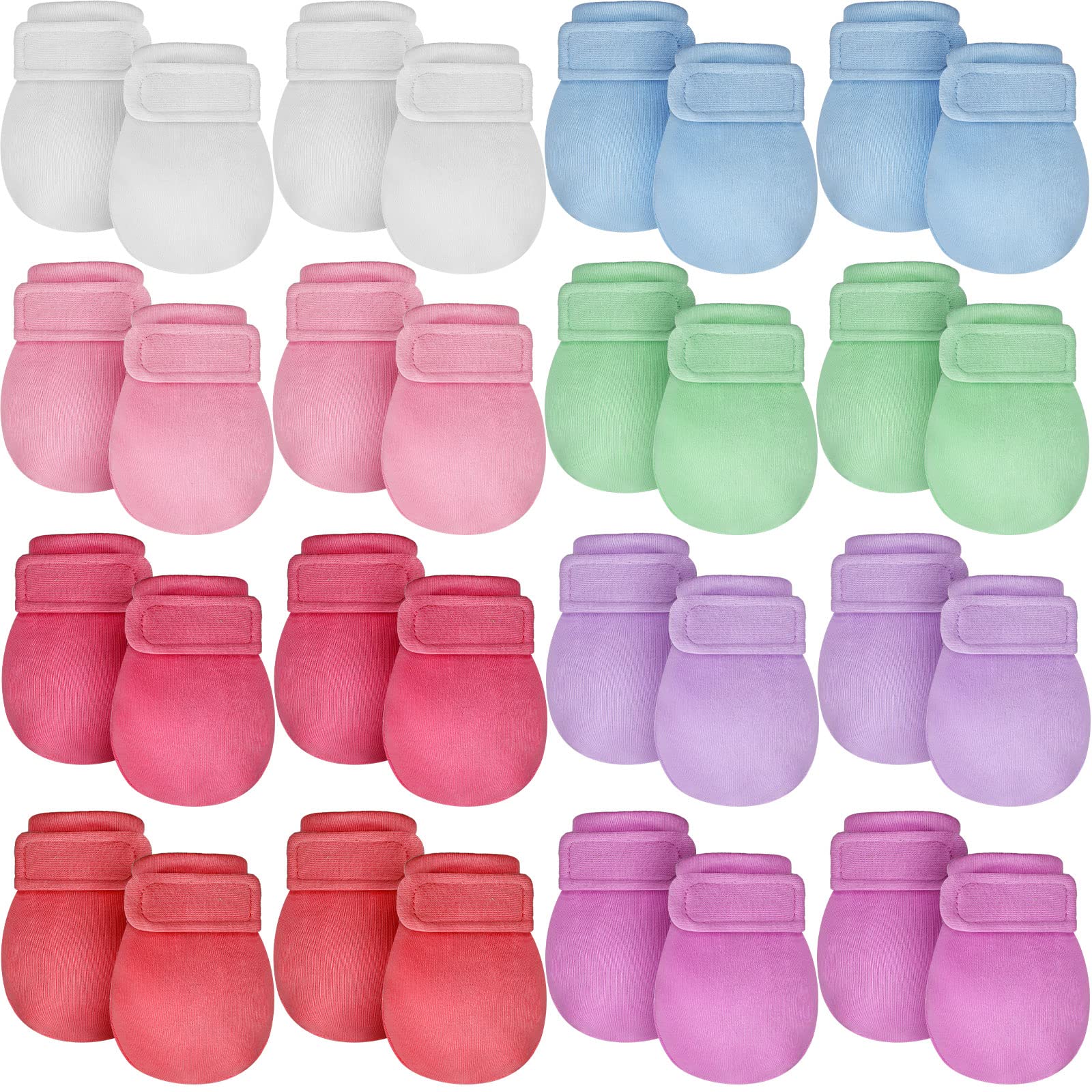 Photo 1 of 16 Pairs Adjustable Baby Mittens No Scratch Newborn Cotton Breathable Gloves Warm Baby Mitts for Boys Kids