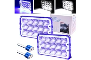 Ourbest 4x6 inch Led Lights, h4656 H4666 High/Low/Halo Ring Sealed Beam Lamp 6x4 for W900 S10 H4 Plug H4651 H4652 H6545 Light