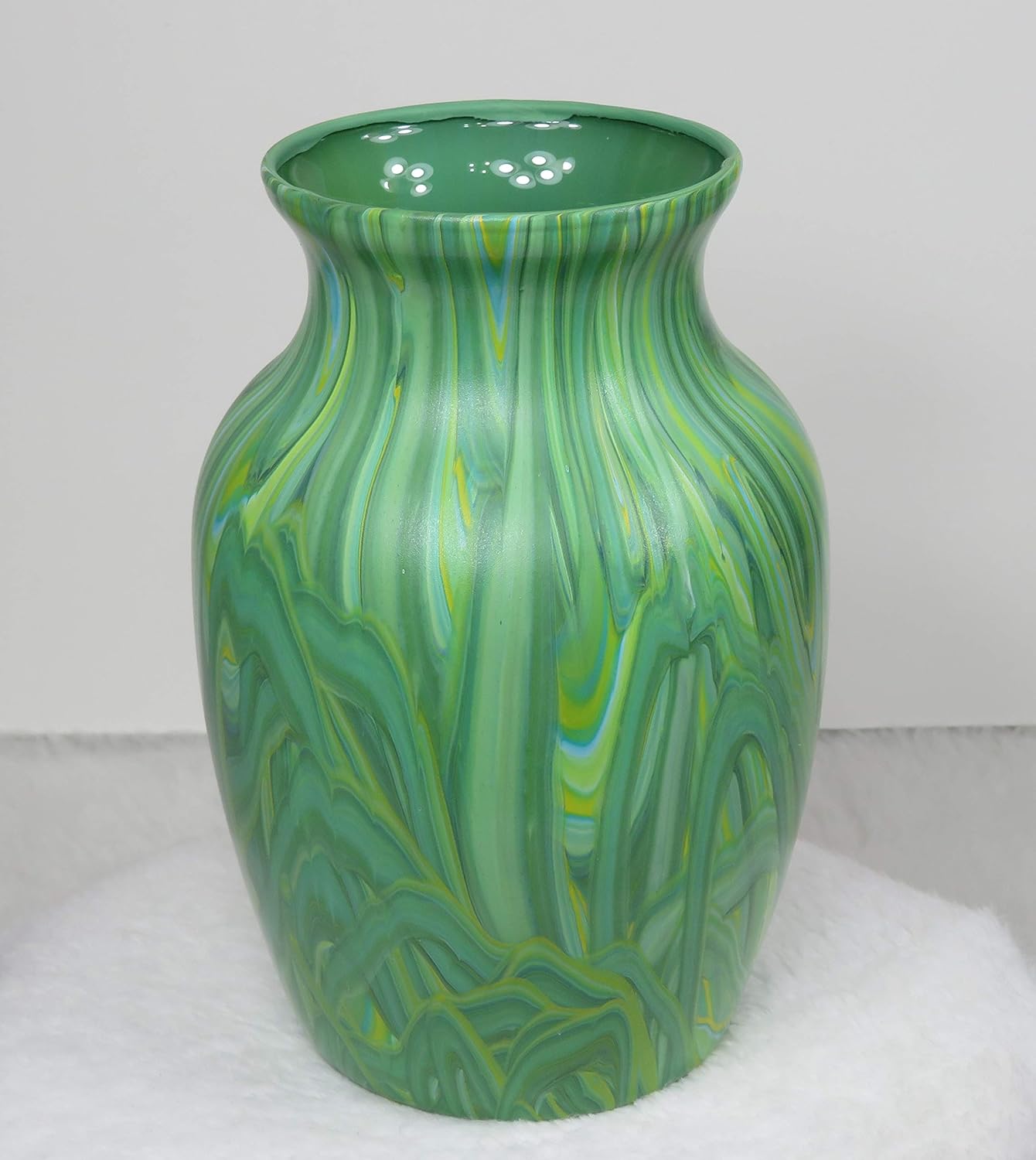 Amazon Com Handmade Hand Painted Glass Vase Acrylic Pour