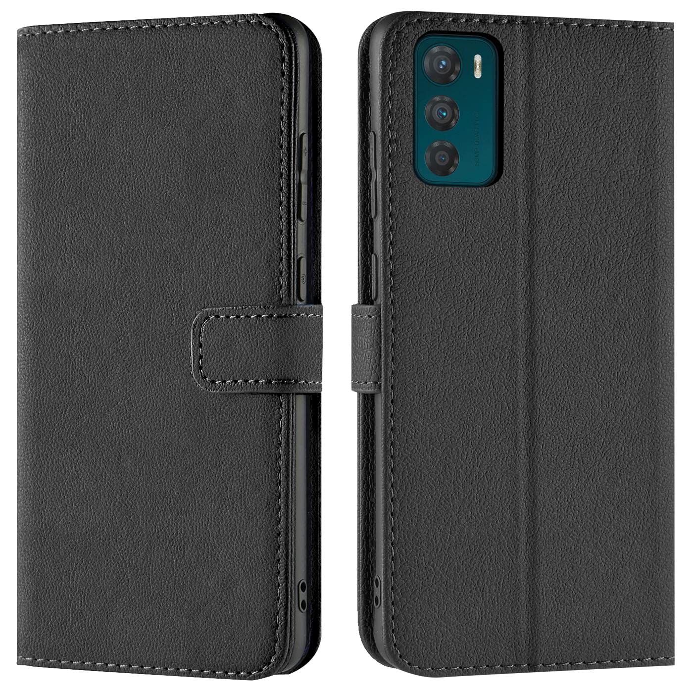 Verco Wallet Case for Motorola Moto G42 Book Cover with Magnetic Closure compatible with Motorola G42 Flip Case with Card Slots Faux Leather - Black