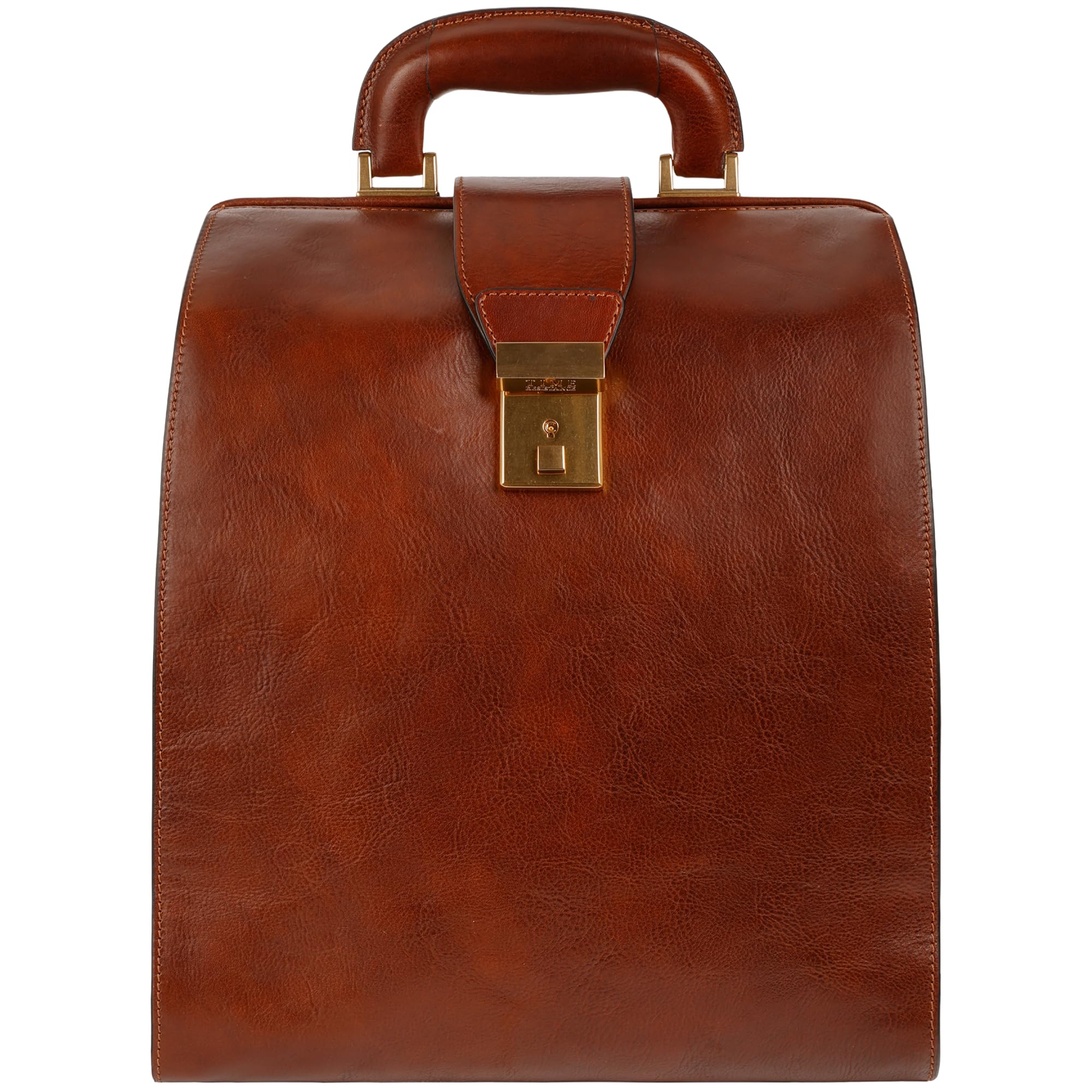 Time Resistance Leather Backpack - Classic Design Business Backpack for Laptop up to 15” - Stylish City Rucksack for Men and Women - Unisex Travel Carry On Bag (Cognac Brown)