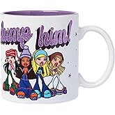 Silver Buffalo Bratz “Dump Him” Glitter Ceramic Mug Featuring Cloe, Jade, Sasha, and Yasmin, 20 Ounces