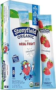 Stonyfield Organic Kids Reduced Fat Yogurt Tubes, Strawberry, 2 oz., 8 Ct
