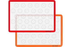 HOTPOP Silicone Baking Mats for Cookie Sheets 0.75mm - Non-Stick 2 Half Sheet Silicone Baking Mats for Macaron, Pastry, Cooki