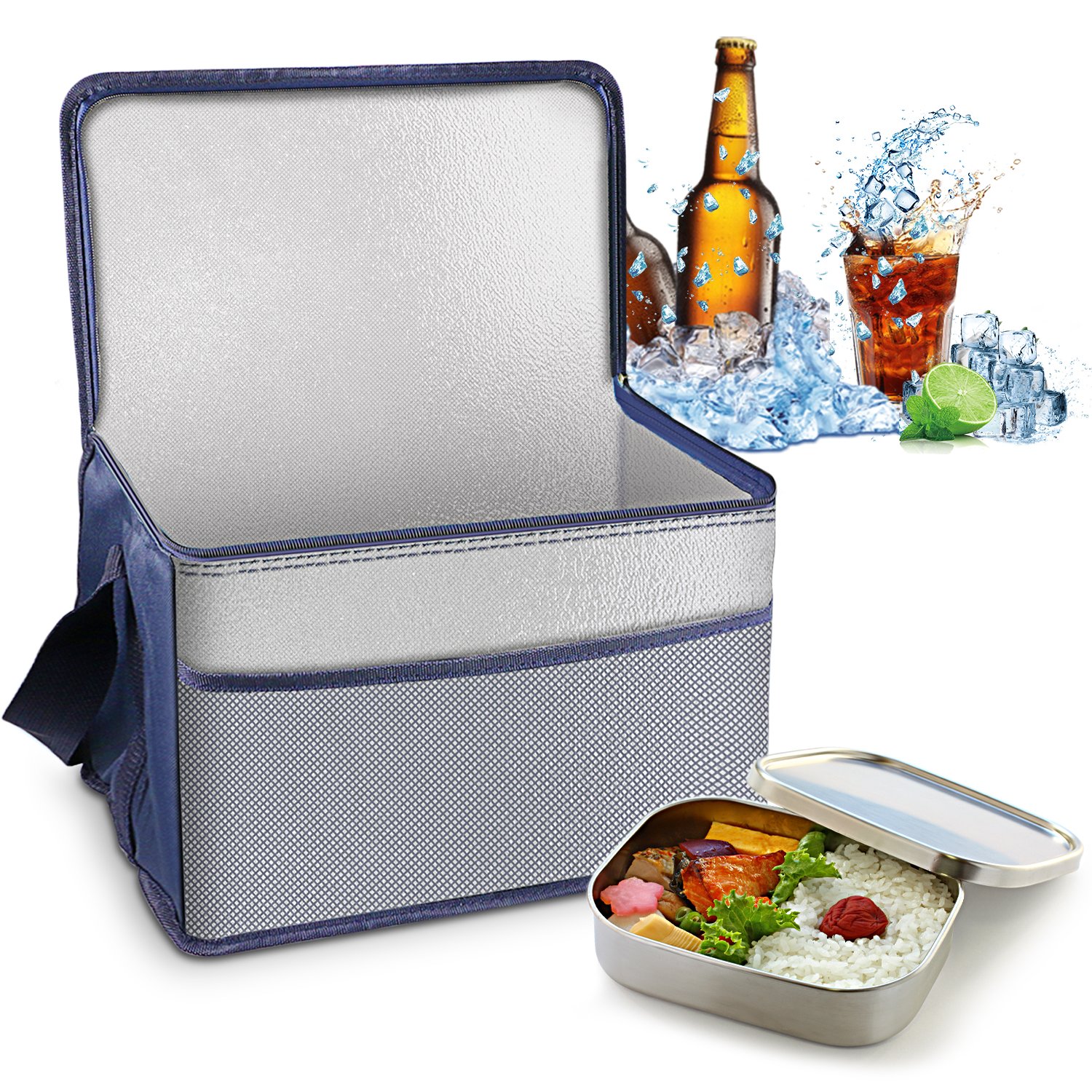 Borsa termica Borsa Frigo Porta Pranzo Pieghevole Isoterma Mantenere Caldo o Freddo, perfetti per il campeggio, le grigliate e l\'outdoor, pieghevole e isolata