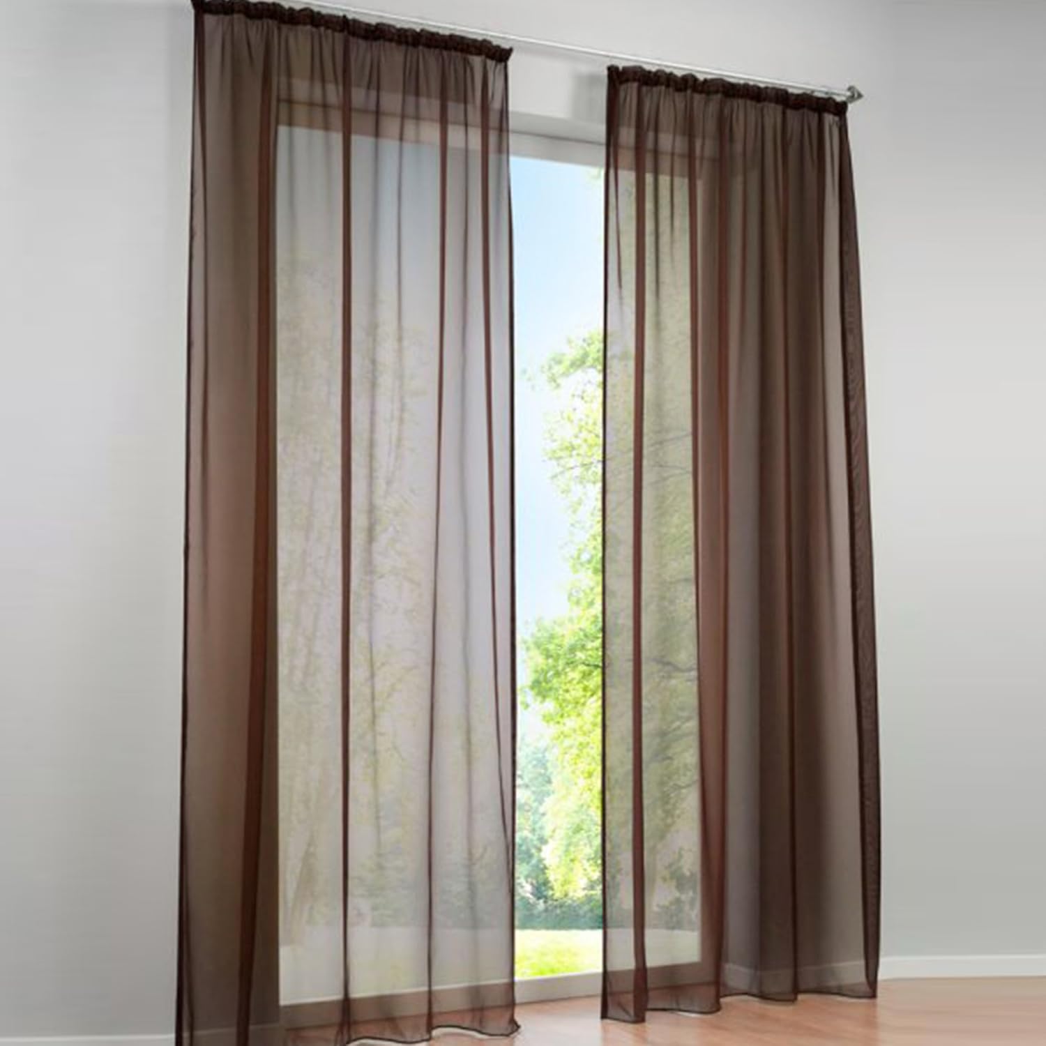 azul turquesa Cortina con fruncido poliéster H/B: 145/145 cm hongya 1er