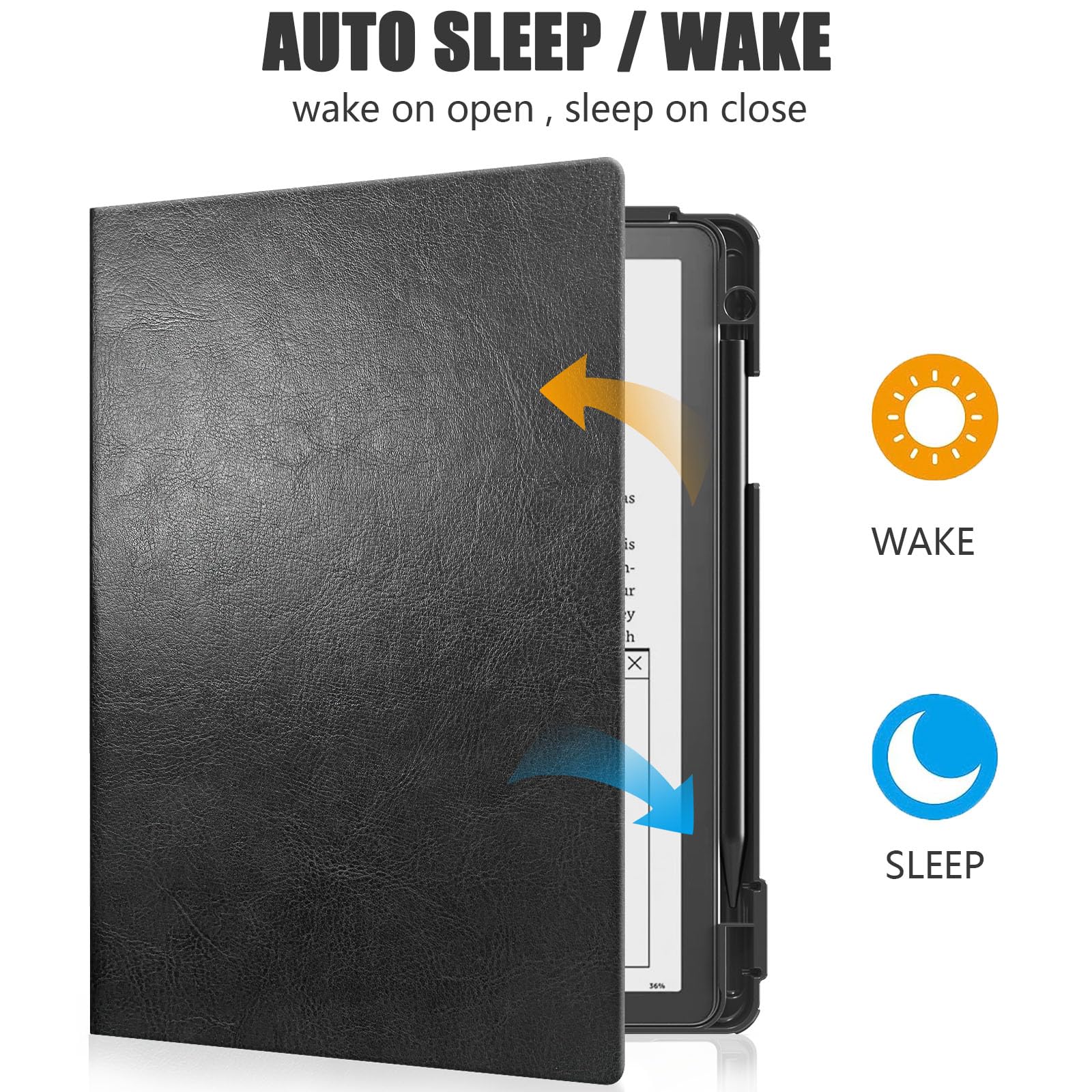 E NET-CASE Case for Kindle Scribe (2024/2022 Released) - Lightweight and Hard Back Shell Protective Book Folio Cover with Auto Sleep Wake for Kindle Scribe 10.2