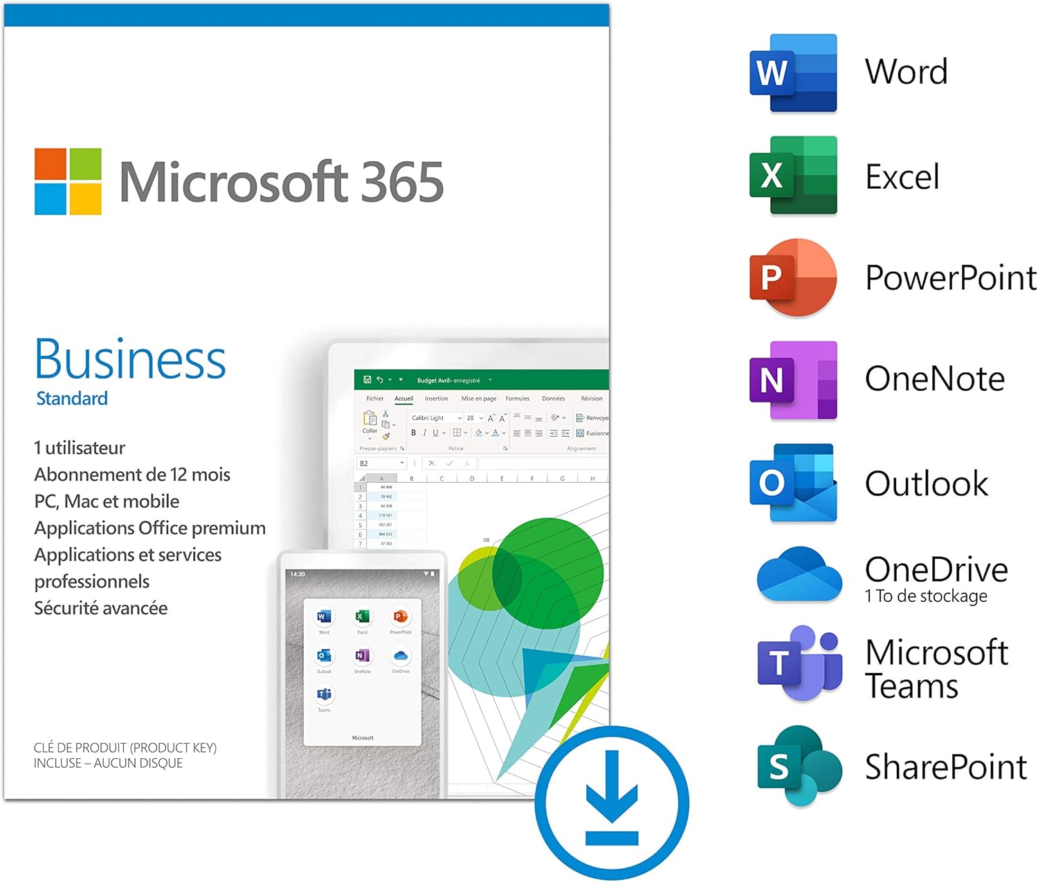 Microsoft 365 Business Standard Téléchargement PC ou Mac Amazon.fr
