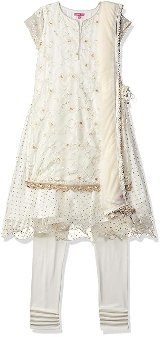 Girls' Straight Regular Fit Salwar Suit Set