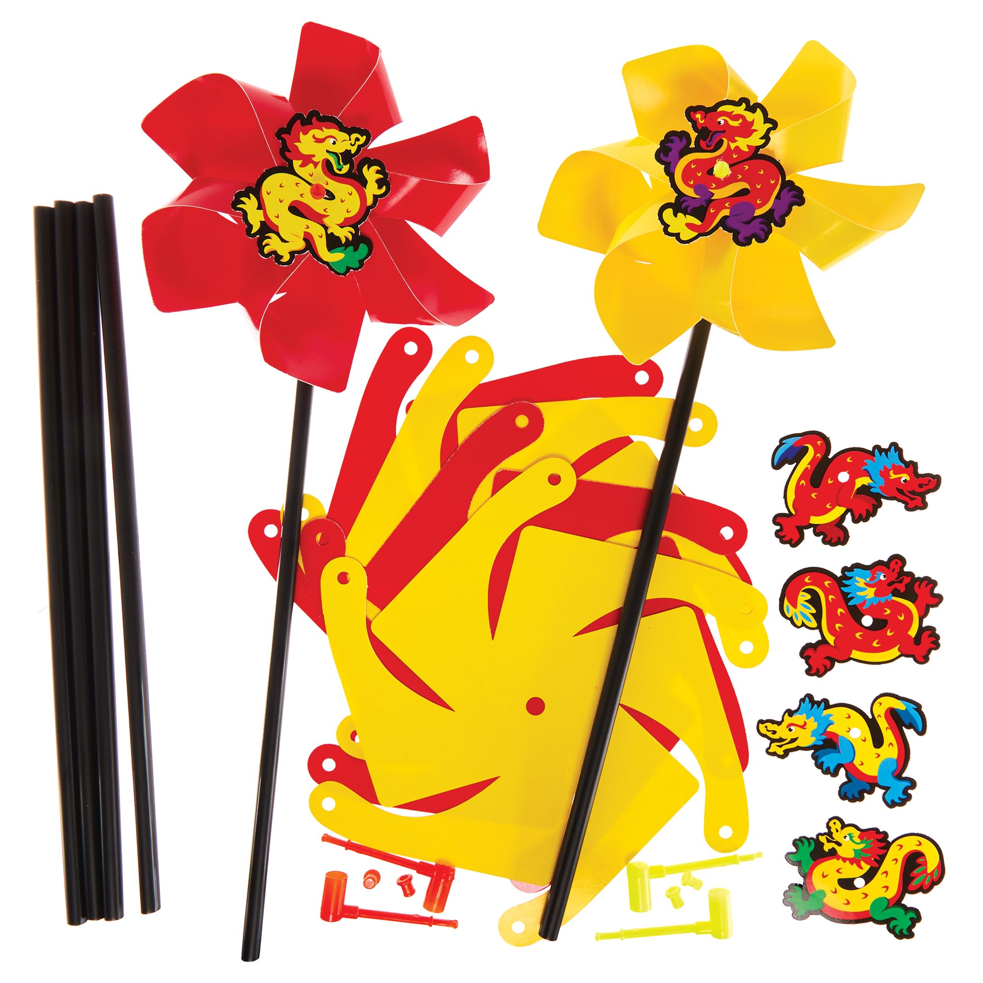 Baker Ross FX919 Chinese New Year Windmill Kits - Pack of 6, Kids Crafts Kits