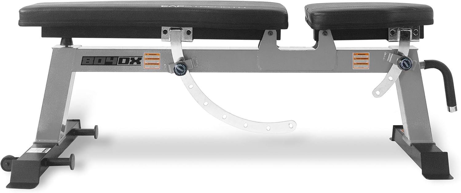 CAP Barbell Deluxe Utility Weight Bench, Silver: Sports & Outdoors