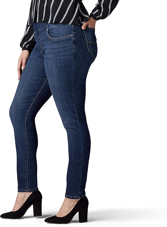 lee women's sculpting slim fit skinny leg pull on jean