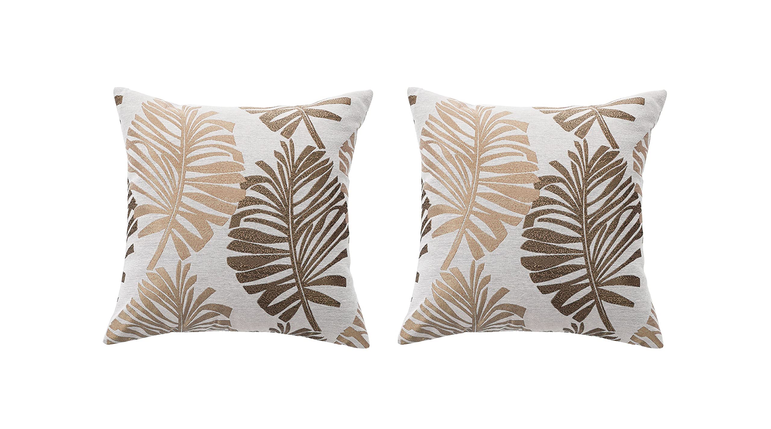 2 Pieces Cushion Covers 45 x 45 cm, Linen Decor Cushion Cover with Invisible Zipper, Cushion Covers for Sofa, Sofa, Indoor and Outdoor. (Golden)