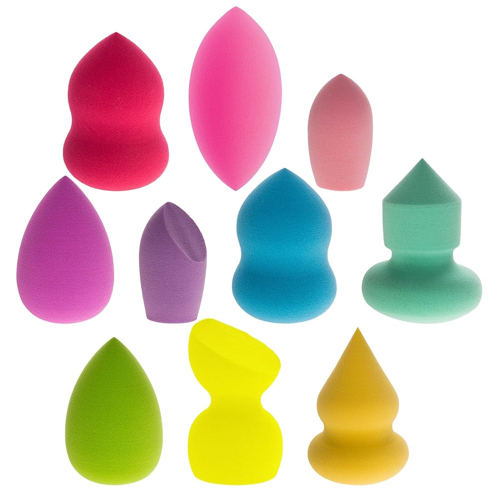 Makeup Premium Beauty Sponge Blender Puff Set Set of 10 aooty