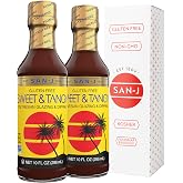 San-J Sweet and Tangy Sauce, Gluten Free, Non-GMO, 10 oz Bottles, 2 Pack | Zesty Glaze, Kosher, Vegan, Cooking and Dipping, No Wheat, Balanced Taste