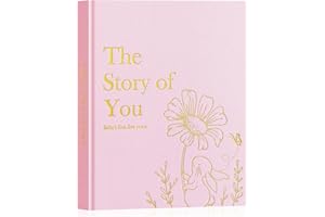 Lanpn Baby Memory Book for Boy Girl - The Story of You, Newborn Babys Book Keepsake Photo Album for New Parents, Linen Cover 