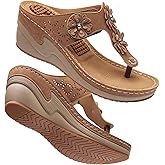 FUDYNMALC Womens Sandals Wedge Shoes: Summer Dressy Woman Platform Flip Flops Comfortable Casual Dress Wedding Wedges Footwear Ladies
