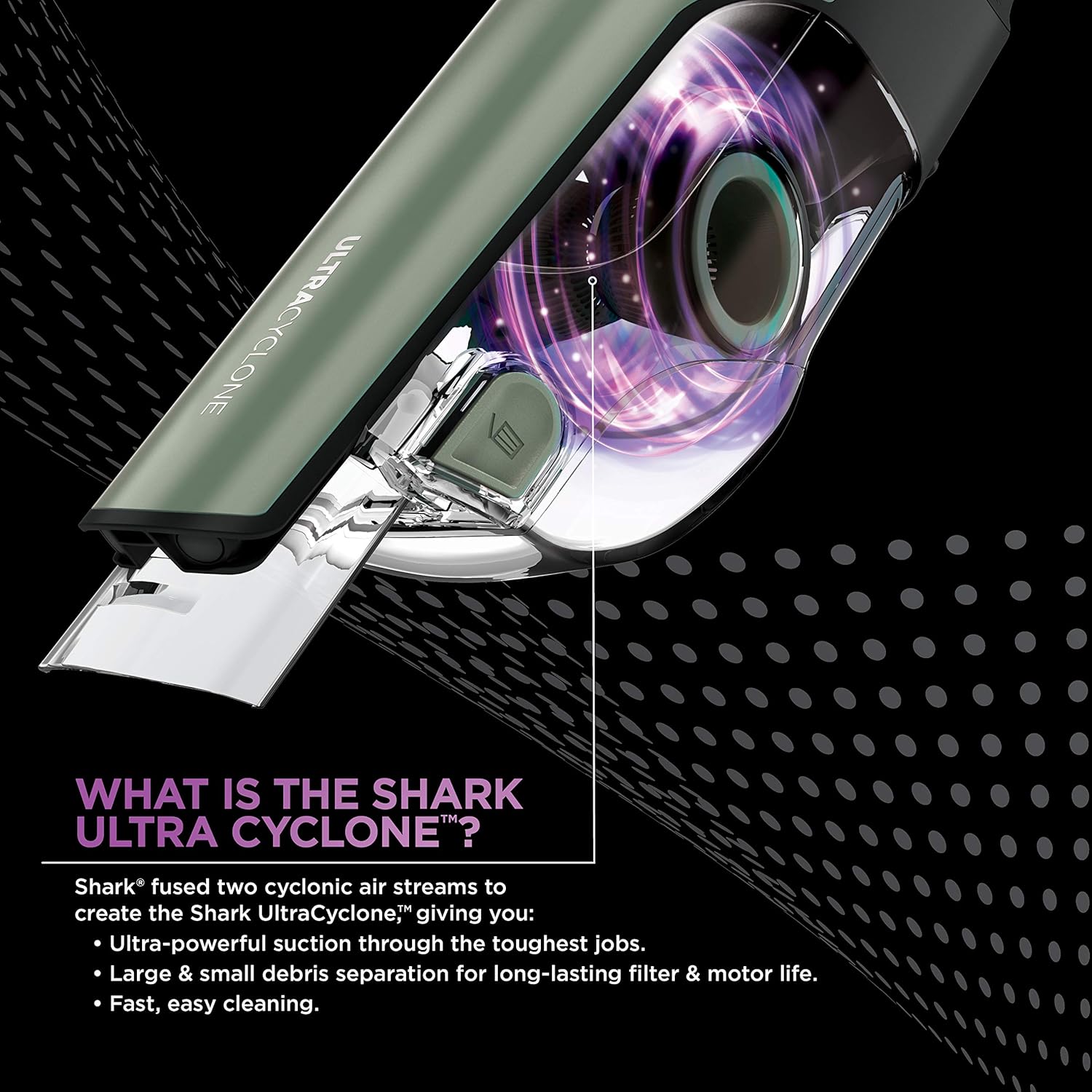 Shark CH901 UltraCyclone Pro Cordless Handheld Vacuum, with XL Dust Cup, in Green -
