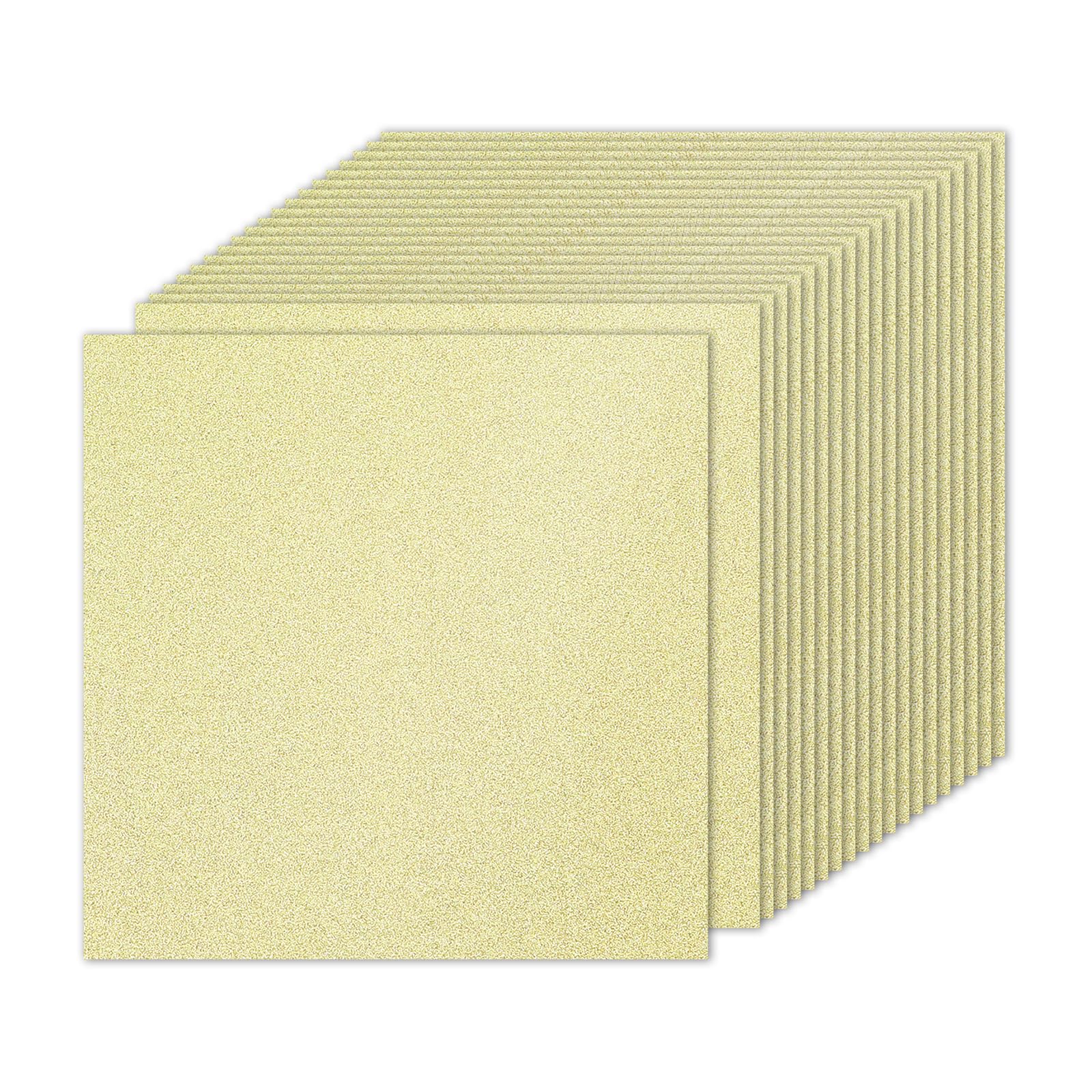 PATIKIL 20 Sheets Light Gold Glitter Cardstock 10 x 10 in, Premium Sparkly Card Stock 250gsm for Scrapbook, DIY Art, Wedding Party