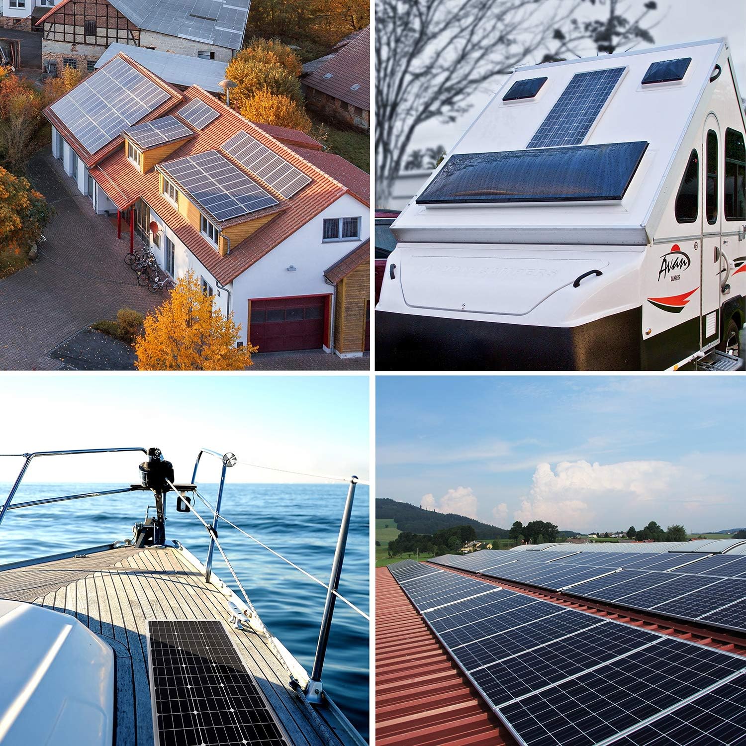 Topsolar Solar Panel Kit 100 Watt 12 Volt Monocrystalline Off Grid System for Homes RV Boat + 20A 12V/24V Solar Charge Controller + 16ft Solar Cables + Z-Brackets for Mounting : Garden & Outdoor