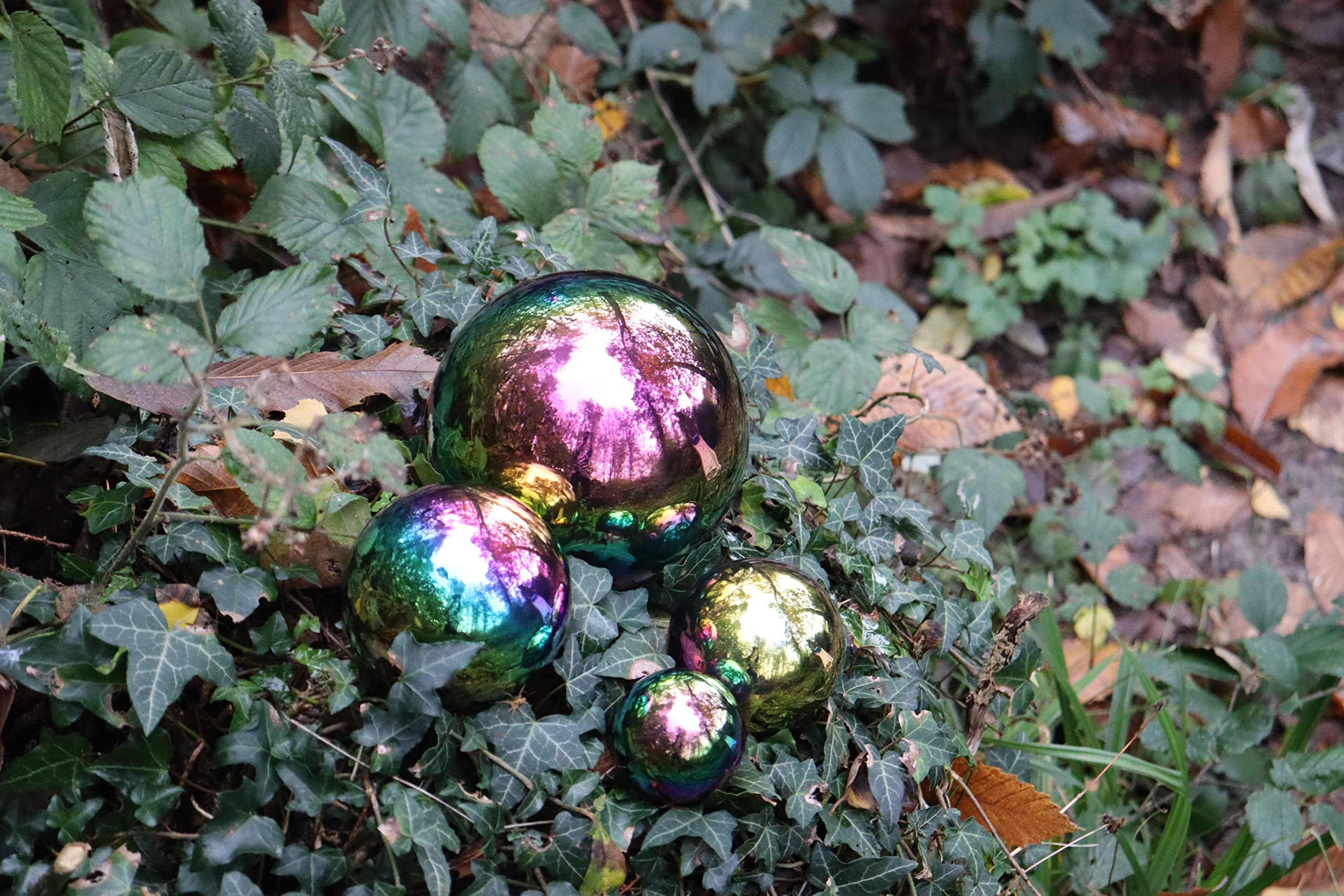 TickiT - 72221 Sensory Reflective Balls - Color Burst - Set Of 4 - Ages 0m+ - Mirrored, Iridescent Spheres For Babies And Toddlers - Calming Sensory Toy