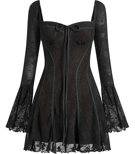 Women's Trendy Corset Lace Fitted Asymmetrical Hem Mini Dress Short Dresses at Amazon Women's Clothing store