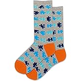 Hot Sox unisex child Crew Socks, Gray, Medium US