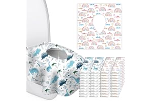 KIMITIMI 40 Pack Toilet Seat Covers Disposable for Kids Toddlers & Adults, Extra Large Waterproof Toilet Cover Individually Wrapped Travel Essential Portable Potty Training in Public Restrooms, Trip - KL & CH