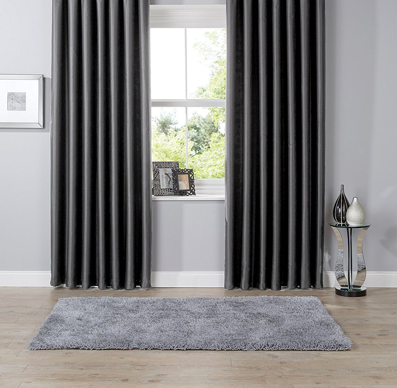Olivia Rocco Thermal Blackout Pencil Pleat Curtain Pair, Ready Made, Light & Noise Reducing