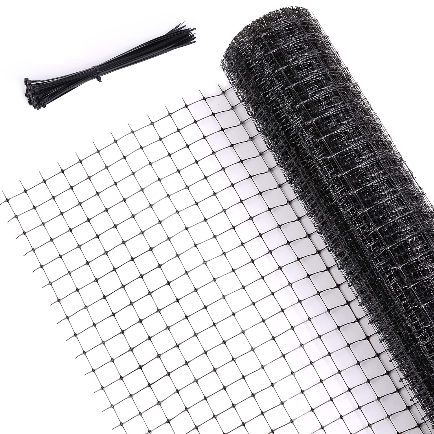 Ohuhu Garden Netting Bird Netting Reusable 2m x 20 m, Heavy Duty PP Material 30g/m² Plastic Anti Bird for Protecting Vegetables Plants Fruit, Large Garden Net Pond Netting with 50x Cable Ties