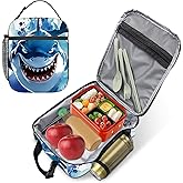 MoYueno Kids Lunch Box, Shark Insulated Lunch Box for Toddler Boys Girls with Water Bottle Holder, Reusable Shark Lunch Bag for School Work Office Travel Picnic Hiking Beach, Fit Most Bento Boxes