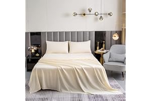 Bedlifes Queen Sheet Set- Ultra Soft Sheets-Luxury-Breathable-16 Deep Pocket- 1800 Thread Count Percale Egyptian Microfiber Bed Sheets Wrinkle, Fade and Stain Resistant Queen Size Cream 4 Pieces