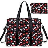 IBFUN Utility Tote Bag with 14/24 Pockets Zip Top Teacher Tote Bag for Teacher/Work Women