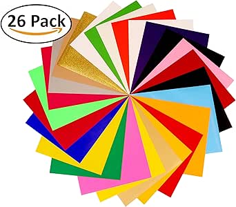 amazoncom 26 pack iron on heat transfer vinyl bundle 12 x 10 htv