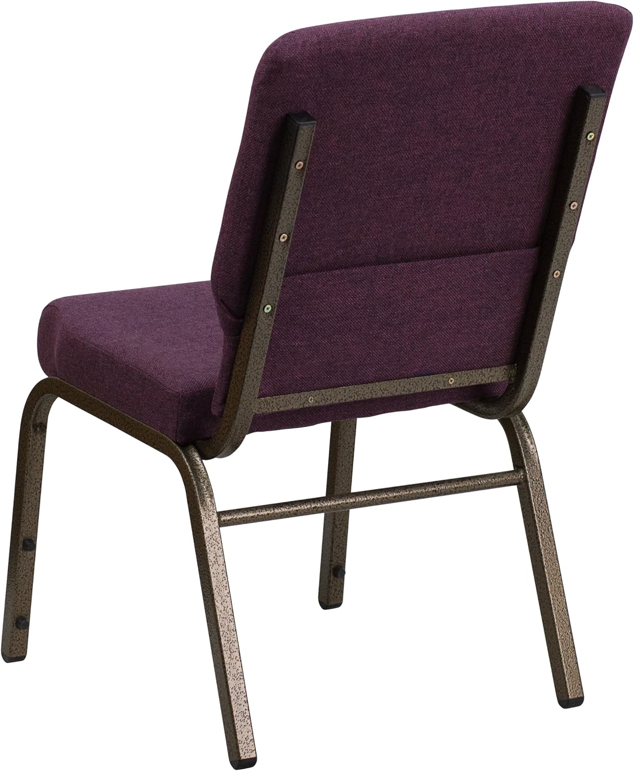 Flash Furniture HERCULES Series 18.5''W Stacking Church Chair in Plum Fabric - Gold Vein Frame: Furniture & Decor