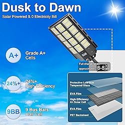Vzyhik Solar Street Light, 8000W 7000K 480000LM