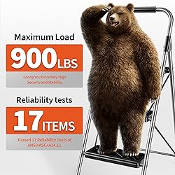 4 Step Ladder,DIAMONDFORGE Folding Step Stool with