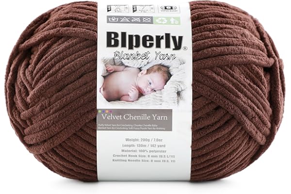 6 Super Bulky Velvet Chenille Yarn for Crocheting - 1 Skein of 200g/7 oz - Ultra Soft Heavy Weight Chunky Knitting Yarn for Baby Blankets, Amigurumi, Home Decor(Dark Curry,1 Skein)